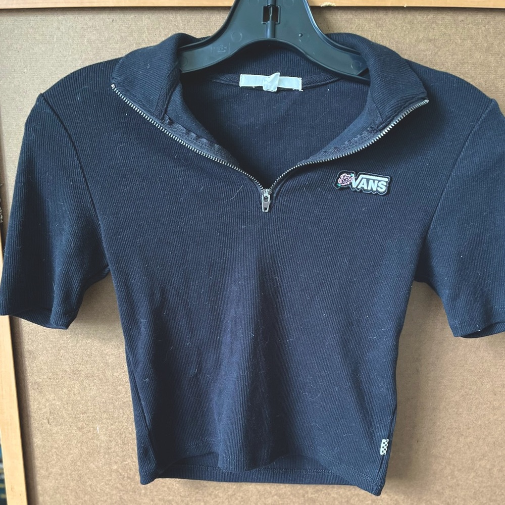 Vans Black Cropped Quarter Zip